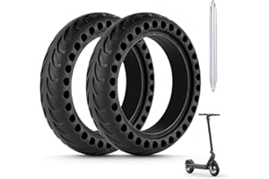 AINIV Neumático sólido de 21,6 cm para Xiaomi M365/M365 Pro, neumáticos de goma para scooter sólido con palanca de aleación de aluminio, rueda de repuesto delantero/trasero para scooters eléctricos