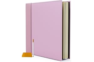 Never Ever Land Album Photo Auto-adhésif - Album 20 Feuilles Magnétiques Écrivables, 40 Pages Sans Acide - Couverture Cuir Végétal Rose - Photos de Bébé, Mariage & Famille (Rose)