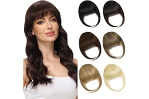 PARXITN Pony Haare Clip in Pony menschliche Haarverlängerungen flache Gesicht Fransen Pony menschliche Haare Stücke für Frauen Fringe Haarteil Bangs with Tempel hairpiece Strohblond