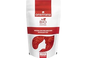 Orientana - Organic Rouge Mahoganique Henna Powder | Natural Vegan | Colore Les Cheveux En Brun Clair À Moyen | Stimule La Croissance Des Cheveux - Cheveux Longs - 100g
