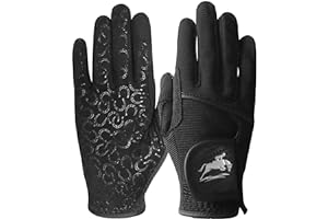 ‎LOVMEAD LOVMEAD Reithandschuhe Damen Mädchen rutschfest Atmungsaktiv Sommer für Reitsport, Radfahren, Gartenarbeit, LadiesHandschuhe zum Reiten Touchscreen Weich Schwarz Lila Braun