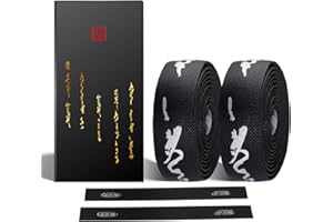 Chooee Cinta Manillar Bicicleta Carretera,3mm Grueso Cintas Manillar Gravel,Fita Guiador Bicicleta Superficie PU Penetración del Patrón Silicona Cómoda Antideslizante.(Plata/Negra)