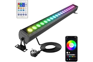 Yotivki Barre LED RGBW 50cm (90W) – Contrôle Bluetooth & Télécommande RF, 50 Modes Scènes, Synchronisation Musique, Température 2700-6500K, IP65 Étanche – Lumière Ambiance DJ & Noël