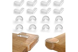 ‎FHLBESTYU Fhlbestyu Kantenschutz Baby Eckenschutz Tisch 16 Stücks Zwei Verschiedene FormenTischkantenschutz Kindersicherung Selbstklebend Stoßschutz für Kante Ecke Kinder Transparent