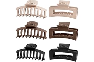 ‎LOLALET Lolalet 6 Stück Große Haarklammer, 8cm Haarspangen für dickes Haar Rutschfestes Haar Jaw Clips Haarstyling-Zubehör für Frauen Mädchen -Muster E