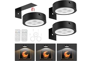 XUOLDER 3Pack Picture Light Rechargeable Battery Operated Painting Light Magnetic Art Display Light with Remote,Timer&Dimmable Picture Frame Light for Picture Artworking Frame Portrait,Wall Decor Puck Light
