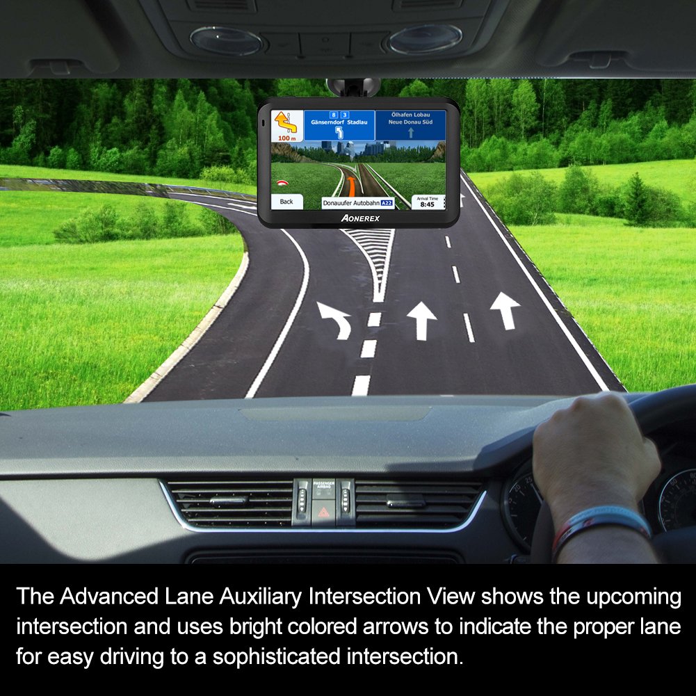 AONEREX-Sat-Nav-GPS-Navigation-System-5-Inch-HD-Touch-ScreenBuilt-in-8GM-128MB-Navigator-System-for-car-Navigation-with-UKEU-Latest-2018-Maps-Lifetime-Free-Updates