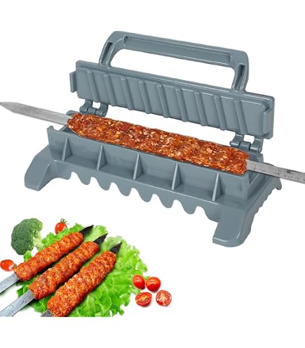 Kebab Maker Pressa Per Spiedini Manuale - Stampo Per Barbecue Per Carne, Agnello E Frutti Di Mare - Portatile E Resistente