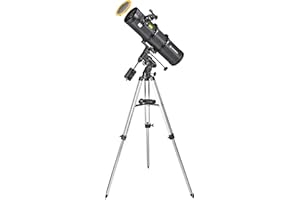 Bresser Pollux 150/750 - Telescopio con Montura ecuatorial EQ3 y Filtro Solar para observación Solar Segura, Negro