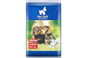 Pet Soft Disposable Dog Puppy Nappies Female XS Small 12 Count - Super Absorbent Dog Doggy Cat Diapers