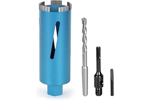 M22 Diamantbohrkrone Kernbohrer für Kernbohrgerät mit Turbo, inkl. SDS-Plus, Ø 68mm, Gesamtlänge 200 mm, Nass Trocken Dosenbohrer Dosensenker Diamant Bohrkrone Nassbohrkrone Trockenbohrkrone für Beton