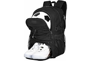 Goloni Soccer Backpack, Basketball Backpack with Ball Compartment & Shoe Compartment, Backpack for Basketball, Soccer