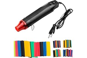 IYUNGO Mini Heißluftpistole, Heißluftpistole für Epoxidharz 200℃ Handheld Heißluftfön Werkzeug, für Handwerk Prägen, Schrumpfen Wärmeschrumpfschlauch, Tinte Trocknen und DIY Machen (Schwarz)