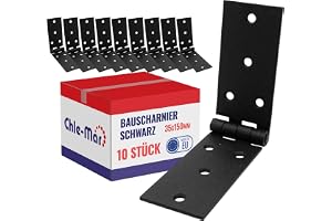 Chle-Mar 10x Kraftiga gångjärn svarta 35×150 mm, väderbeständiga