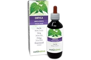 Ortie (Urtica dioica) feuilles et racines Teinture Mère sans alcool Naturalma - Extrait liquide gouttes 200 ml - Complément alimentaire - Végétalien ou végan