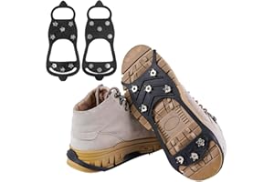 IRABEY Spikes für Schuhe Winter, Spikes Schuhe Schuhkrallen mit 8 Zähne, Schuhspikes, Anti Rutsch Schuhkralle mit Edelstahl Spikes, Klampen Schuhe Spikes,für Wandern, Schnee, EIS, Winter Outdoor, Trekking