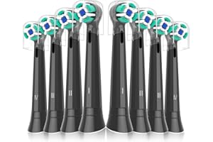 SULKIWE 8er IO Sanfte Reinigung Aufsteckbürsten Kompatibel mit Oral B iO Elektrischen Zahnbürstea, Sensitiv IO Zahnbürste Aufsätze Geeignet für Oral B iO 3/4/5/6/7/8/9/10 (Schwarz)