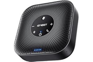 EMEET Konferenzlautsprecher M0 Plus,4 AI Mikrofon Arrays für 360° Raumabdeckung,PC Freisprecheinrichtung für 8-16 Personen,Rauschunterdrückung,Plug & Play, für Teams, VoIP-Kommunikation PC usw.