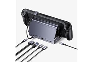UGREEN 6 en 1 Docking Station Compatible con Steam Deck OLED Switch ROG Ally X Legion Go Dock USB C HDMI 4K 120Hz VRR FreeSync G-Sync Adaptador Ethernet Gigabit 3 Puertos de Datos 5Gbps PD 100W