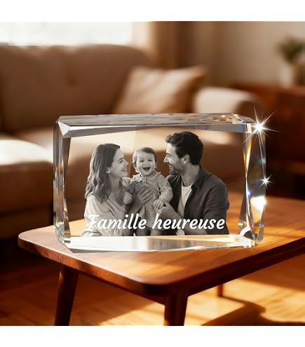 Cube Photo Cristal Personnalisé, Cadre Photo Personnalisée en Verre Gravé au Laser 3D,Texte personnalisable Cadeau Mariage, Naissance, Fête des Mères/Pères Idée Cadeau pour (Cuboïde Ondulé Vertical Cube Photo Cristal Personnalisé, Cadre Photo Personnalisée en Verre Gravé au Laser 3D,Texte personnalisable Cadeau Mariage, Naissance, Fête des Mères/Pères Idée Cadeau pour (Cuboïde Ondulé Vertical