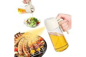 Blendura Spruzzino Olio per Friggitrice Aria, 2 in 1 Spruzzatore Olio 470ml Nebulizzatore Olio Oliera Spray, Spray per Olio da Cucina per Cucinare, Cuocere, Grigliare, Insalata