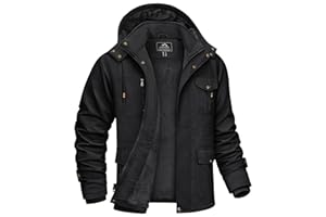 KEFITEVD Winterjacke Herren Warm Gefüttert Jacke mit Abnehmbarer Kapuze Cargo Winterparka Winter Mantel Stehkragen Übergangsjacke Militär Jacken