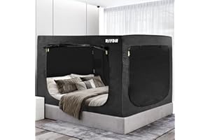 RIYDH Bed Canopy Tents for Adults - Portable Dream Tent with 3 Doors, Breathable Private Space, 70% Blackout