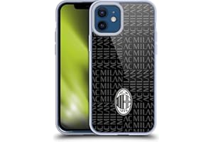 Head Case Designs Licenza Ufficiale AC Milan Nero E Grigio Modelli Cresta Custodia Cover Dura per Parte Posteriore Compatibile con Apple iPhone 12 / iPhone 12 PRO
