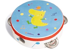 Eichhorn 100003483 - Tamburello Musicale in Legno, 14,5 x 14,5 x 4,5 cm, a Partire da Un Anno