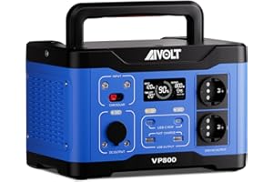 AIVOLT Centrale Elettrica Portatile 892Wh/800W/241668 mAh generatore solare batteria portatile campeggio con 10 porte di uscita, due porte AC da 800W, ricarica wireless e luci LED