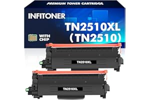 INFITONER TN2510 TN2510XL TN-2510XL Toner Cartridge Compatible for Brother TN-2510 TN 2510XL TN 2510 for HL-L2400DW HL-L2400DWE MFC-L2800DW DCP-L2620DW MFC-L2860DWE DCP-L2627DW With Chip (2-Black)