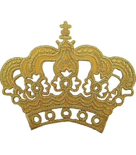 Black Crown Badge – Patch Ricamata Da Cucire O Stirare – 8,1 X 6,7 Cm – Per Cappello, T-Shirt, Costumi
