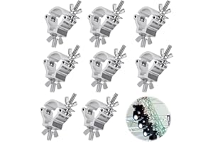 Luce di Scena Morsetti Gancio di Lega di Alluminio,Yueser 8 pz Morsetto Leggero del Gancio Della Fase Resistente Metà Conica Accoppiatore per Traverse da 48-51mm,Capacità di Carico 100kg