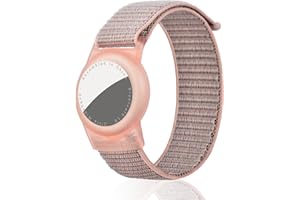 Dingfeiyu Funda Pulsera para niños o Adultos, Brazalete para Ajustable Locator Tracker Anti-Arañazos GPS Bracelet para AirTag (Grava Rosa)
