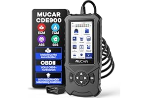 ‎MUCAR OBD2 Diagnosegerät, MUCAR CDE900 Motorfehler-KFZ Auslesegerät Mit Voller OBDII-Funktionen, Diagnosegerät Auto Unterstützung für die Kostenpflichtige Erweiterung von 4 Systemdiagnosen (ECM+TCM+ABS+SRS)