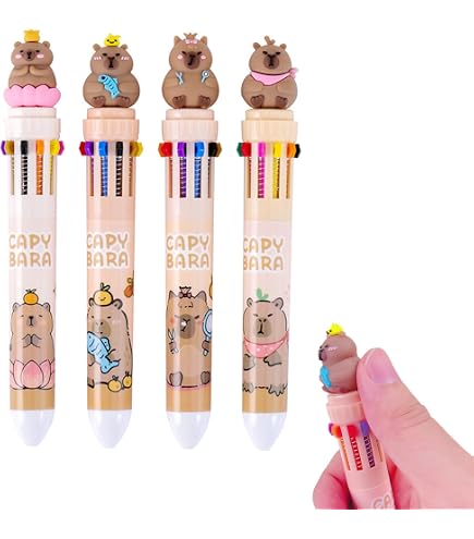 Marqueurs Surligneurs Pastel Capybara - 6 Couleurs, Pointe Biseautée, Séchage Rapide, Mignons Pour école/bureau - 3