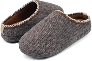 COFACE Chaussons Douillets pour Hommes Chaussons de Maison Confortables à Mousse Mémoire Facile à enfiler Doux pour la Chambre à la Maison pour Hommes Intérieur et Extérieur Taille 40-48