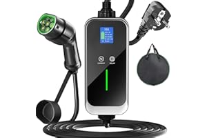 ‎FNRIDS FNRIDS Typ 2 Ladekabel Schuko 16A, EV Ladegerät, Tragbares EV Charger mit OLED-Bildschirm, 6/8/10/13/16A, IP67, Ladegerät Elektroauto Ladekabel Einphasig für IEC 62196-2 Elektroautos EV PHEV, 5M