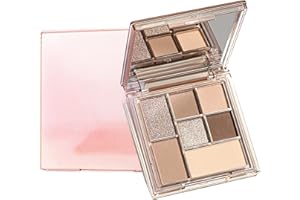 GEEWHILE Nude Eyeshadow Palette, Brown Grey Nude Eye Shadows Palette For Women, Long Lasting Shimmer Matte Eyeshadow Make-Up Palettes Waterproof Highly Pigmented Blendable Nude Brown Eyeshadow Palette