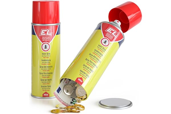 Evergreen Labs Spray med hemligt fack: Ditt ultimata sedelgömställe, nyckelgömställe – perfekt gömställe för värdesaker hemma eller på resor! Stort hemligt gömställe, 6 cm x 17 cm.