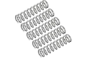 uxcell Compression Spring, 5Pcs 304 Stainless Steel, 5mm OD, 0.8mm Wire Size, 20mm Free Length, Silver Tone