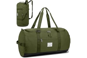 Lyweem Travel Duffel Bag for Men, 60L Large Sports Duffle Bag Backpack for Women Weekender Overnight Holdall Bags with Shoes Compartment Multifunctional Gym Bags, Green