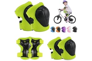 XZMCAT Protecciones Patines,Protecciones Skate Niño,Equipo de Protección Infantil,Incluye Rodilleras Coderas y Muñequeras para Ciclismo Monopatín Patinaje y Otros Deportes(Verde)