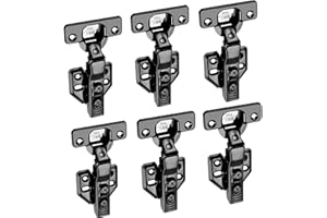 Cokritsm Pack de 6 Bisagras de Cazoleta 35mm, Bisagra Amortiguada, Bisagras Puertas Cocina, 110 Grado Totalmente Solapado Bisagras Automática para Puertas de Muebles Cocina Armarios