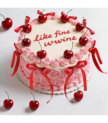 Topper Per Cupcake A Forma Di Ciliegia – Confezione Da 24 Pezzi Glitterati – Decorazione Per Feste, Baby Shower, Compleanni