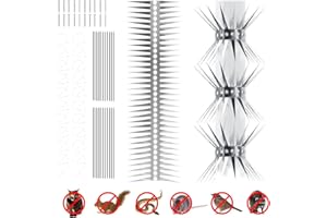 ZKKZOO Bird Spikes Stainless Steel Fence Spikes for Pigeons Raccoon Snakes Deterrent Spikes Defender for Outside (250inch)