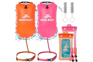 Aragallant Bouée de Natatio 28 L, Flotteur Natation Extérieur, Flotteur de Sécurité et Sac Étanche, Nageurs Sports en Eau Libre