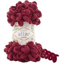 Alize Puffy Loop Garn – 3 Knäuel, 450,8 G, 38 M, 100 % Micropolyester, Zum Handstricken Ohne Nadeln | Weiches Decken-Garn
