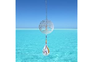 GVIVEJ Attrape Soleil Cristal, Arbre de Vie Cristal Arc en Ciel, Soleil Cristal Décoration pour Rideaux, Fenêtres, Murs