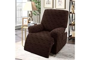 OKYUK Fundas para sillas reclinables, Funda elástica de Jacquard reclinable, Protector de Muebles para niños y Mascotas, Fundas Antideslizantes para reclinables con Bolsillos Laterales para